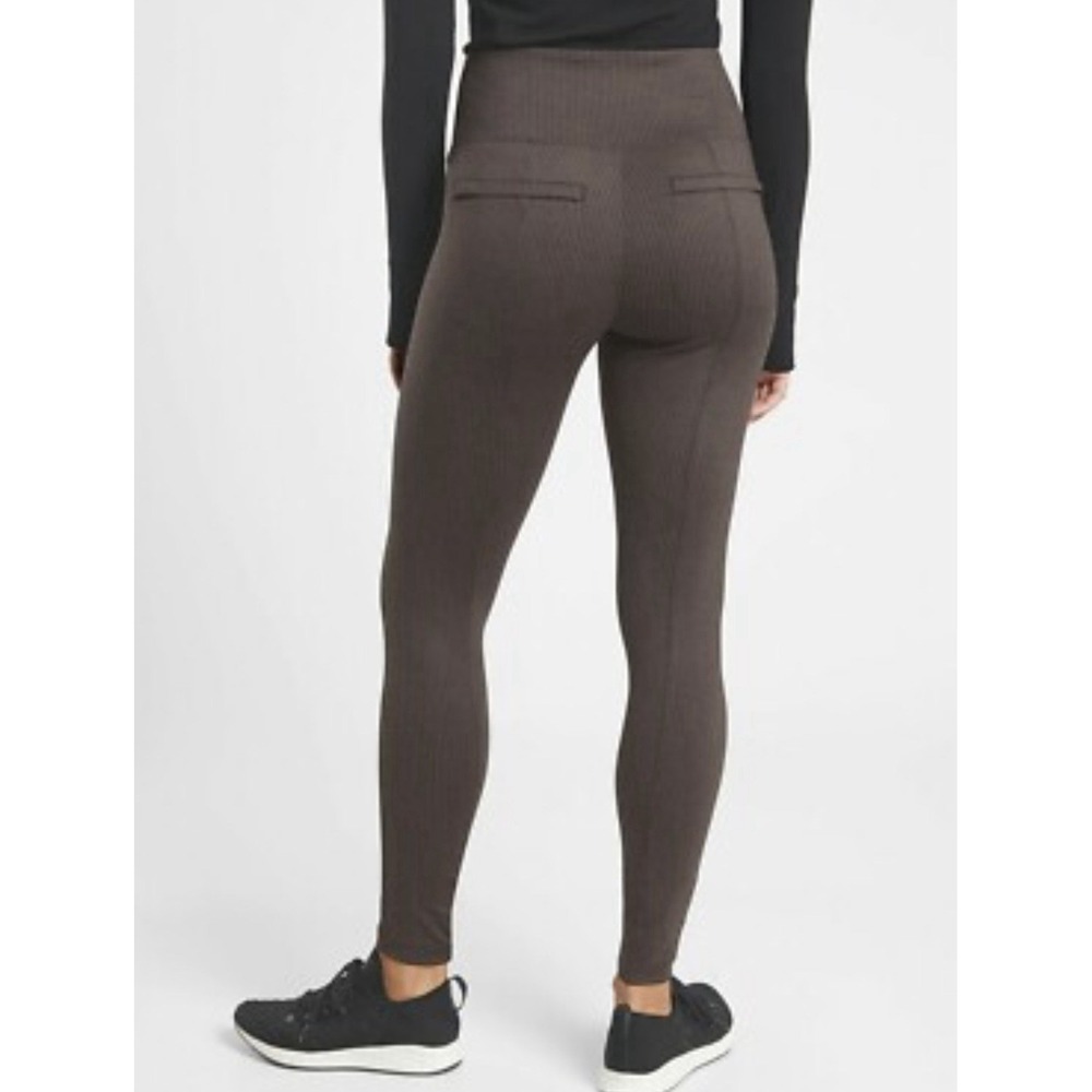 New Athleta Delancey Leggings Women's Small Brown Pockets Athleisure Workout Gym